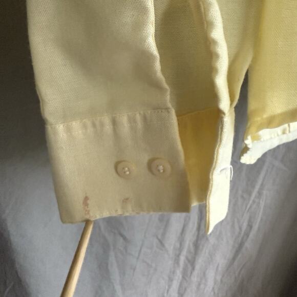 Vintage Square One Button-Up Shirt Butter Yellow Rainbow Embroidery Women Sz M/L - Picture 11 of 14